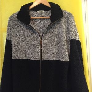 Half Grey Half Navy Blue Rosette Jacket